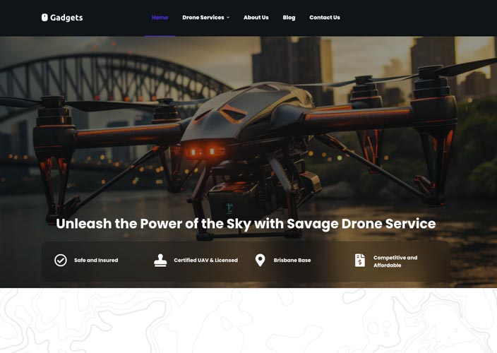 Savage drone website design service